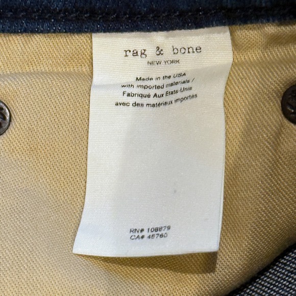 Rag & Bone Cate Mid Rise Ankle Skinny Jeans Women's Size 28 Blue Camo - Picture 7 of 16